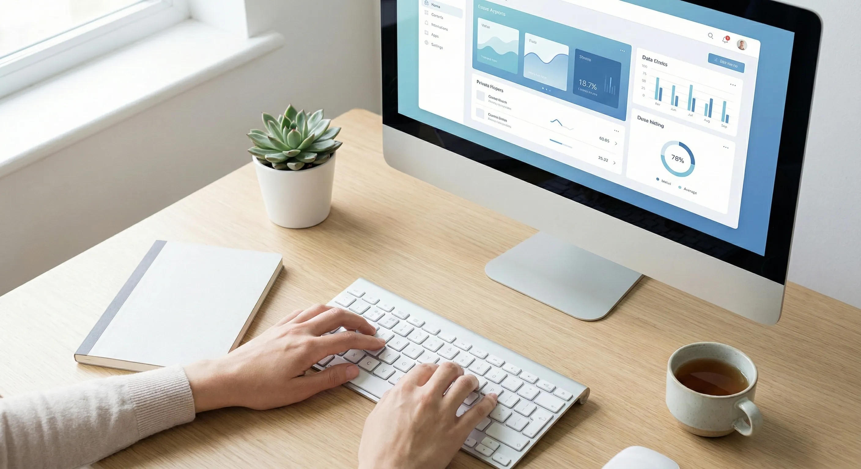 Entorno de trabajo moderno con interfaz limpia en pantalla